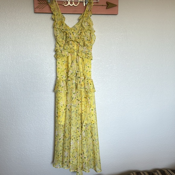 AQUA floral dress size medium chiffon ruffle straps - Picture 12 of 12